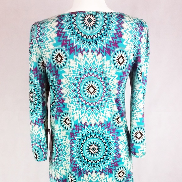 Felicity & Coco Nordstrom's Women's Turquoise Spiral Dress - Picture 7 of 8